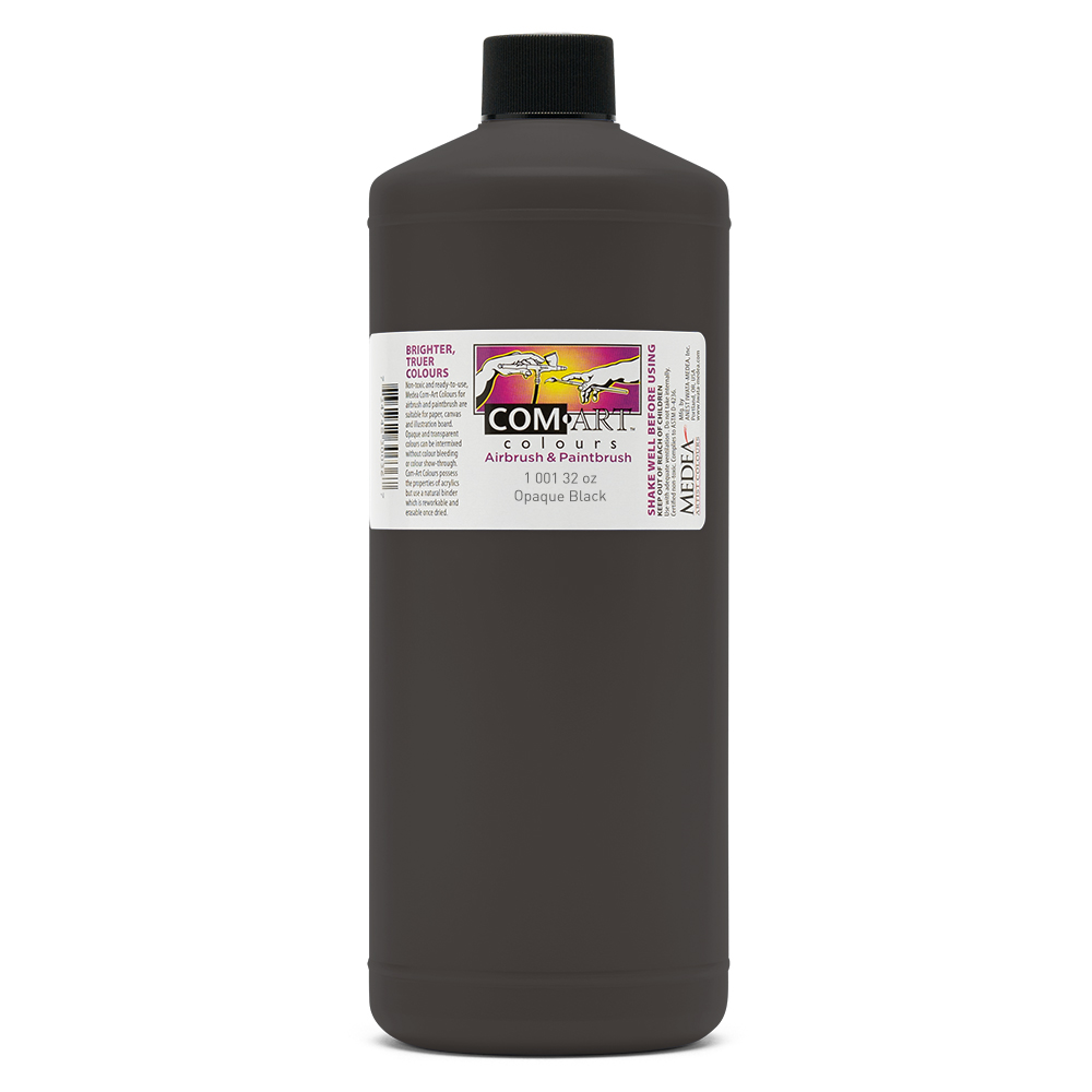 Com Art Colours Acrylic Opaque Black 32 oz