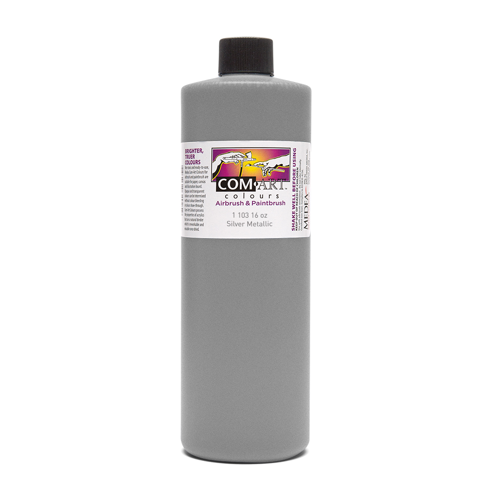 Com Art Colours Acrylic Opaque Silver Metallic 16 oz