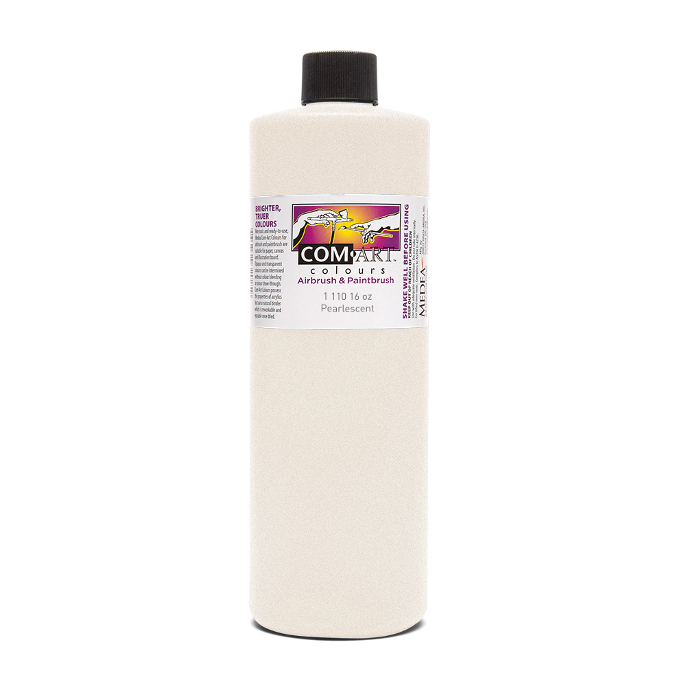 Com Art Colours Water-Based Acrylic Opaque Pearlescent 16oz For Airbrush And Paintbrush