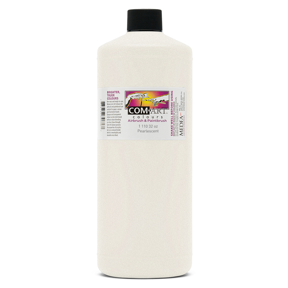 Com Art Colours Water-Based Acrylic Opaque Pearlescent 32oz For Airbrush And Paintbrush