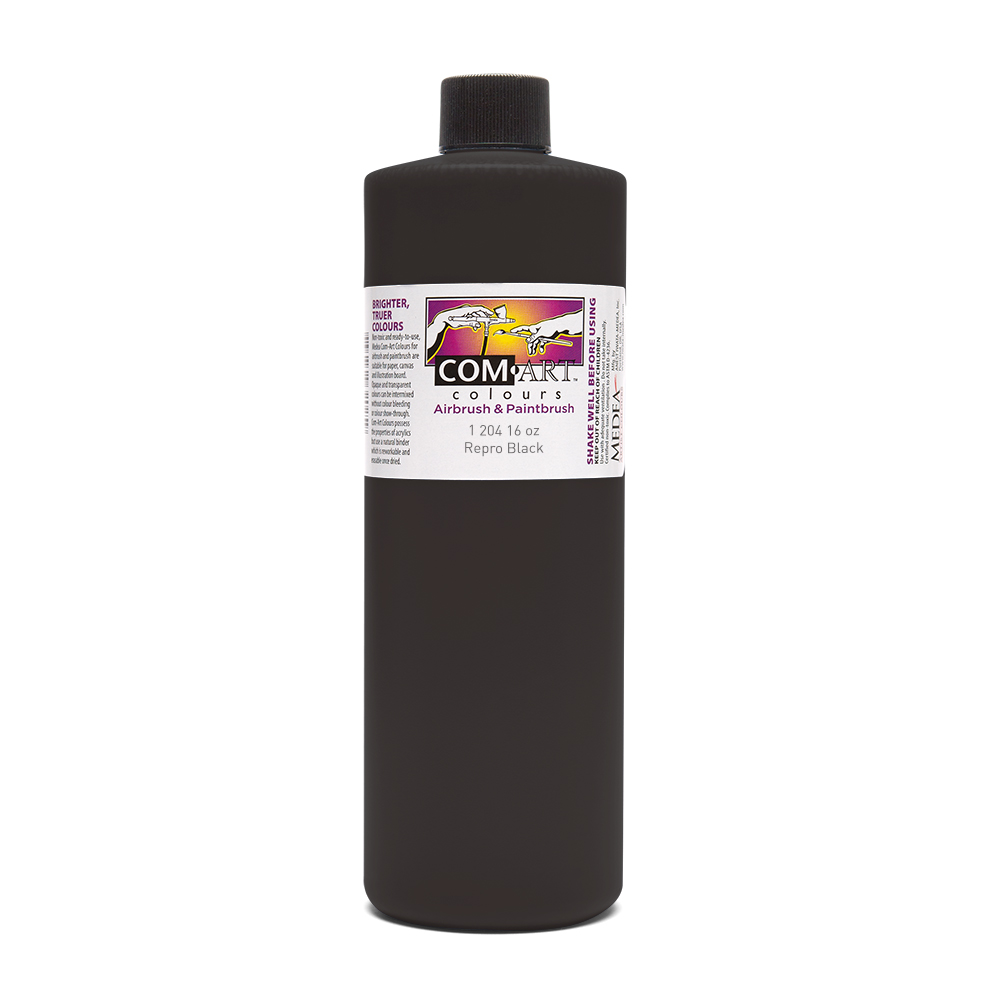 Com Art Colours Acrylic Reproduction Black 16 oz