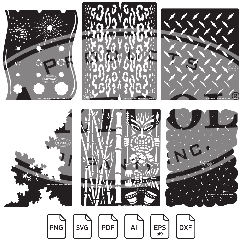 Artool Kustom FX Freehand Digital Download Stencil Set
