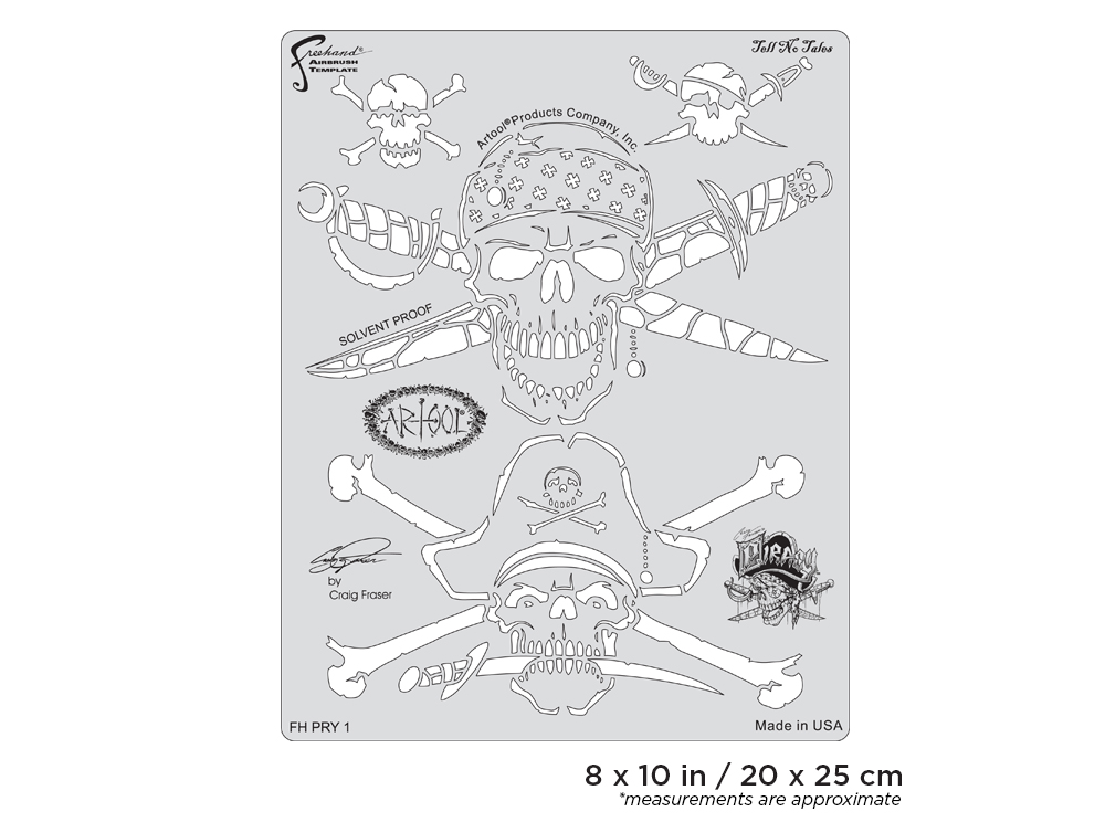 Artool  Piracy Tell No Tales Freehand Airbrush Template by Craig Fraser