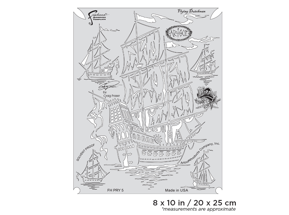 Artool  Piracy Flying Dutchman Freehand Airbrush Template by Craig Fraser
