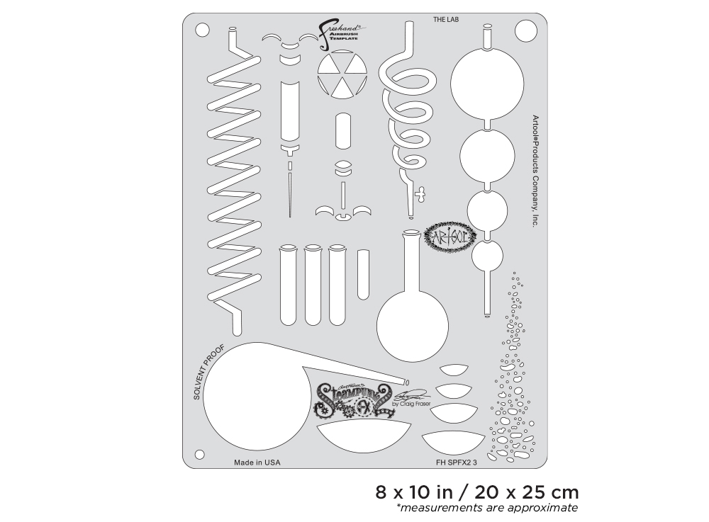Artool  Steampunk FX2 The Lab Freehand Airbrush Template by Craig Fraser