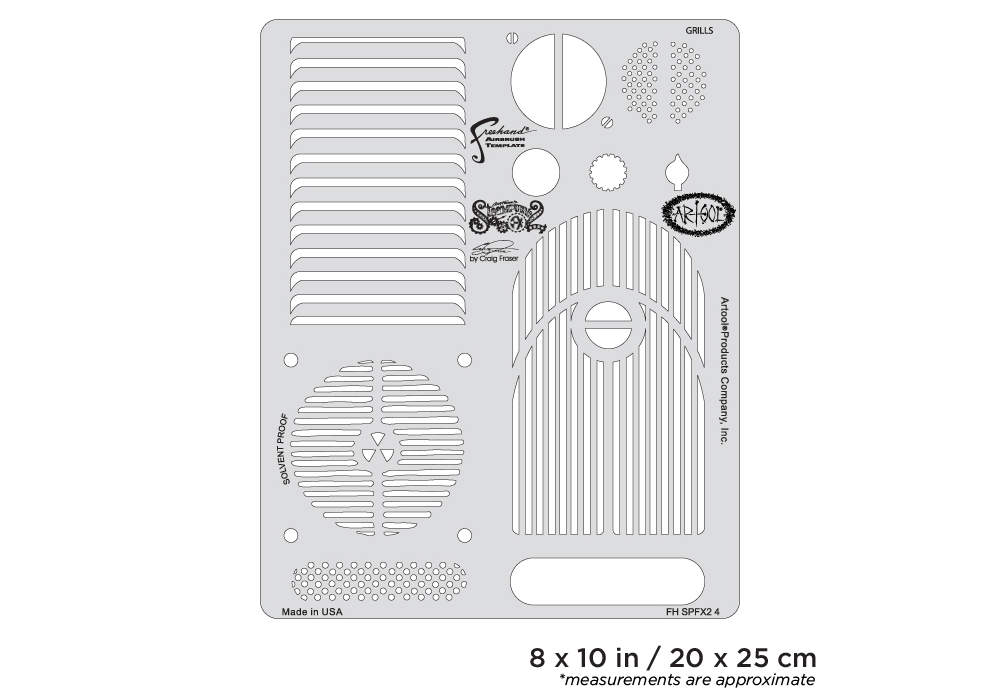 Artool  Steampunk FX2 Grills Freehand Airbrush Template by Craig Fraser