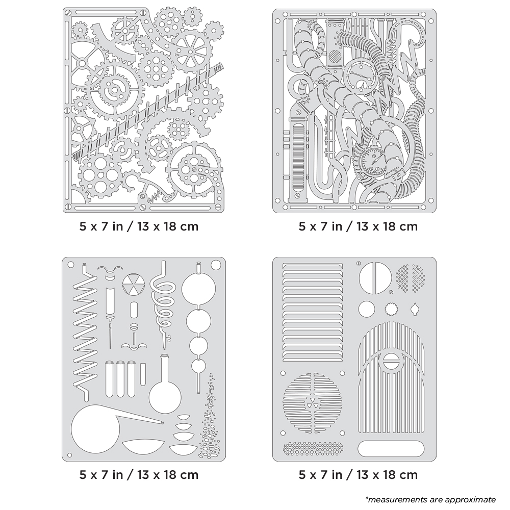 Artool  Steampunk FX2 Mini Series Set Freehand Airbrush Template by Craig Fraser