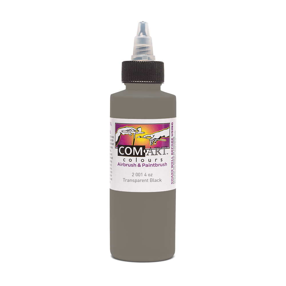 Com Art Colours Acrylic Transparent Black 4 oz