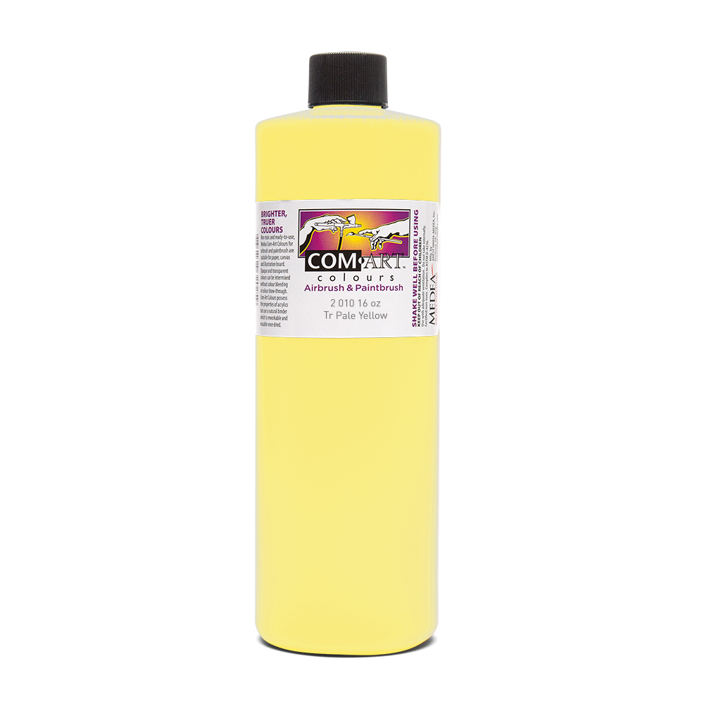 Com Art Colours Acrylic Transparent Pale Yellow 16 oz