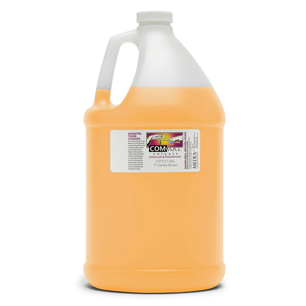 Com Art Colours Acrylic Transparent Sienna Brown 1 gal