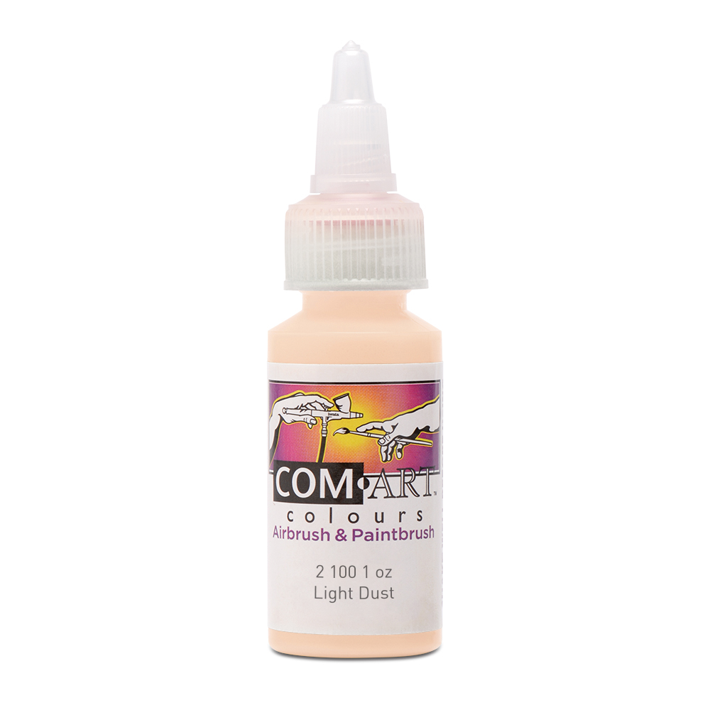 Com Art Colours Water-Based Acrylic Transparent Light Dust 1oz For Airbrush And Paintbrush