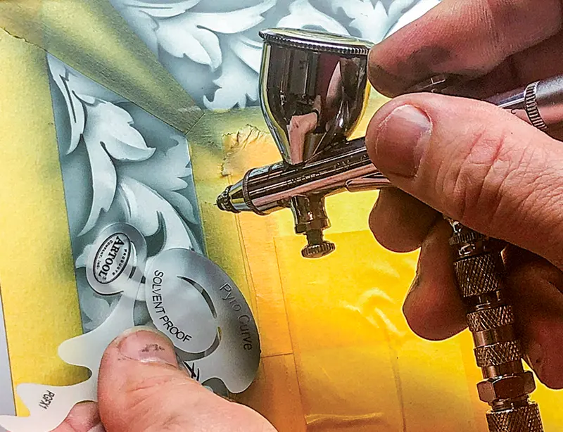 Airbrush using Artool Freehand Template