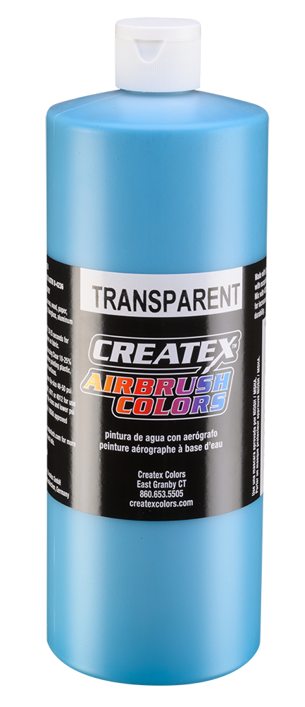 Createx Airbrush Colors Transparent Caribbean Blue, 32 oz.