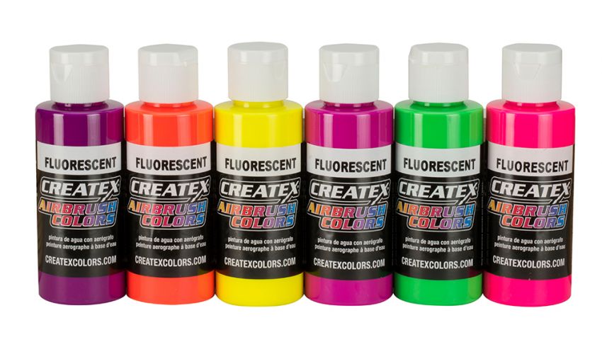 Createx Airbrush Colors Fluorescent Set, 2 oz.: Iwata-Medea