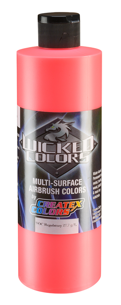 Createx Wicked Colors Fluorescent Red, 16 oz.