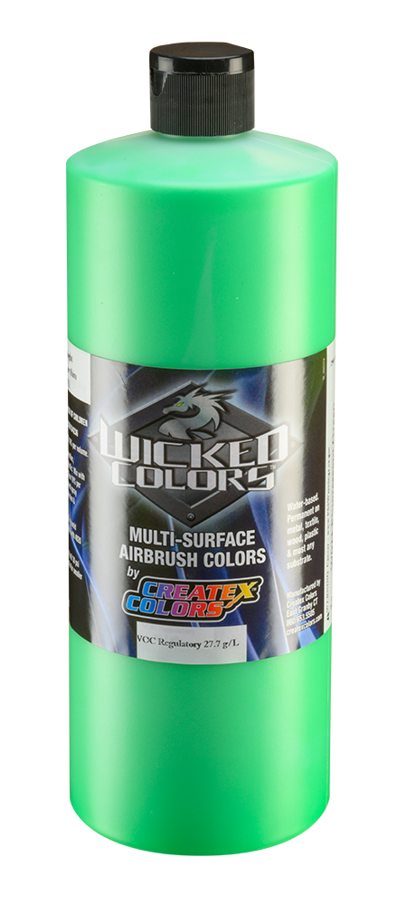 Createx Wicked Colors Fluorescent Green, 32 oz.