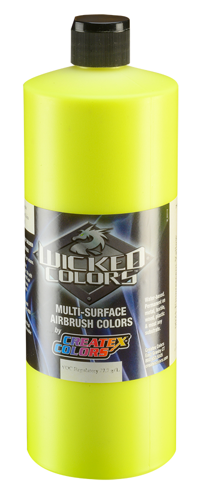 Createx Wicked Colors Fluorescent Yellow, 32 oz.