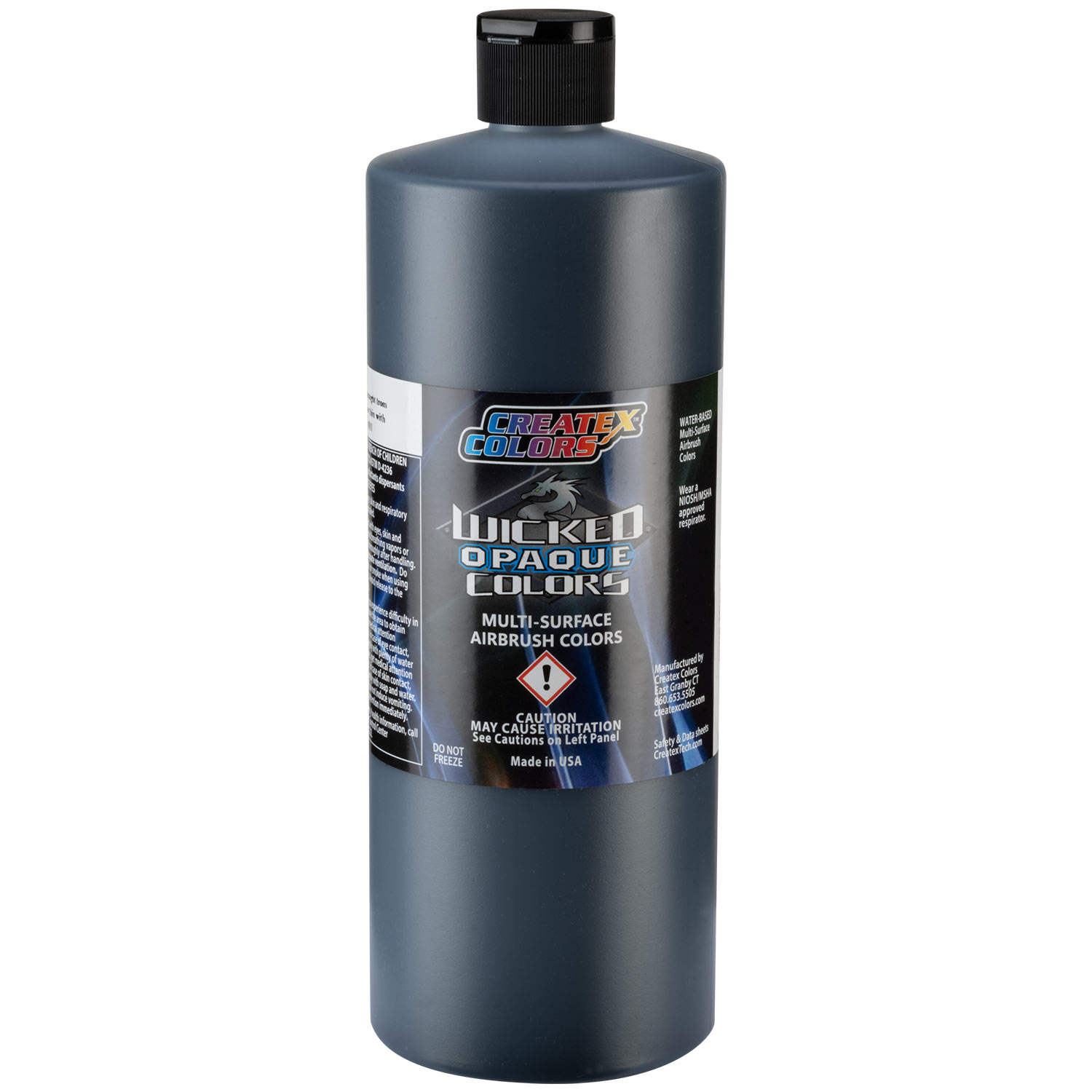 Createx Wicked Opaque Colors Flat Black, 32 oz.