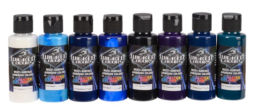 Createx Wicked Colors Kent Lind Cool Set, 2 oz.: Anest Iwata-Medea