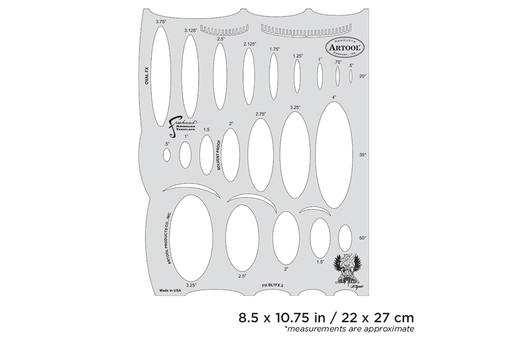 Artool  Blasted FX Oval FX Freehand Airbrush Template by Ryan "Ryno" Templeton