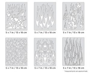 Airbrush Stencil Essential Seven Template #2 — Maple Airbrush Supplies