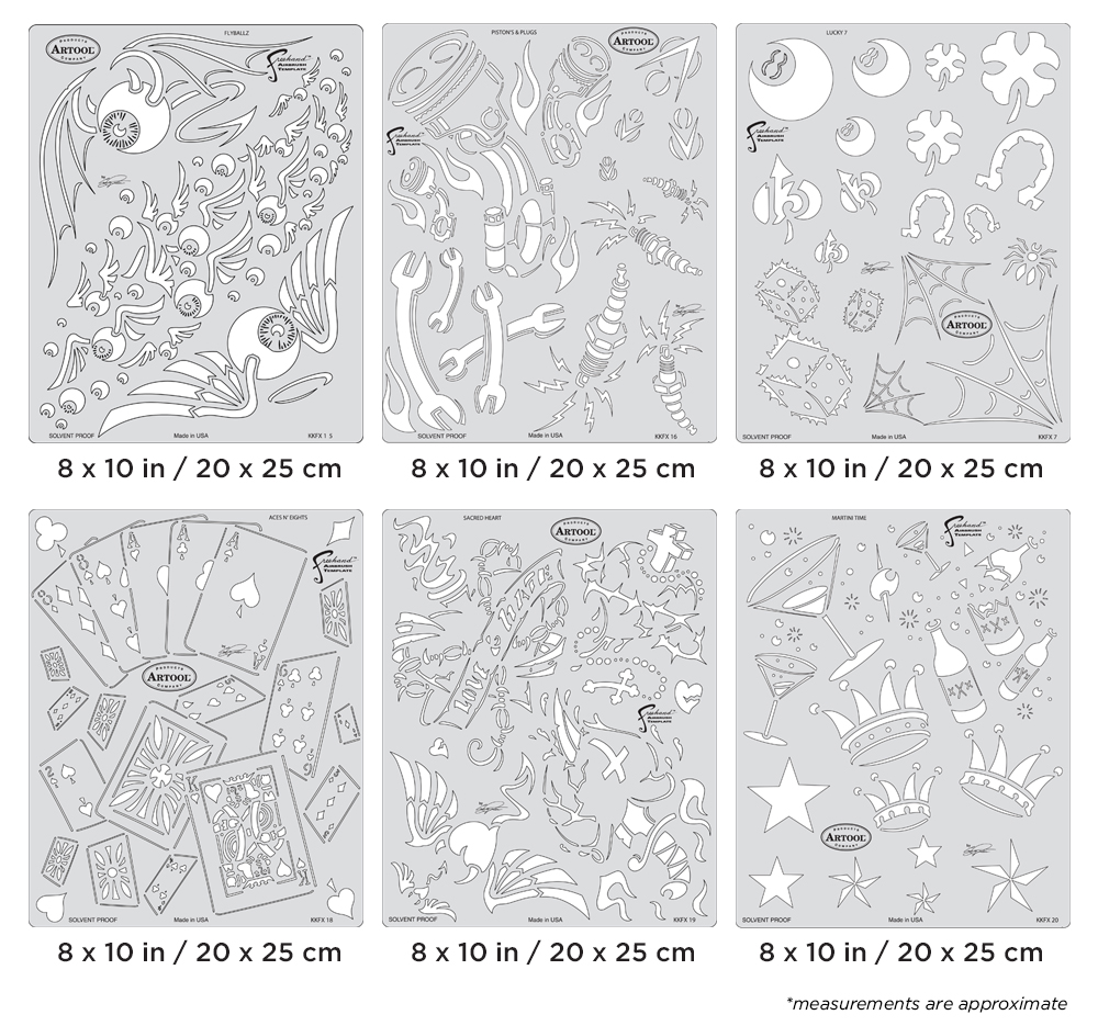 Artool Kustom Kulture Freehand Airbrush Template Set by Craig Fraser