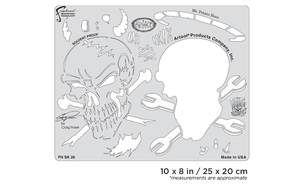 Artool  Wrath of Skullmaster Mr. Potato Bonz Freehand Airbrush Template by Craig Fraser