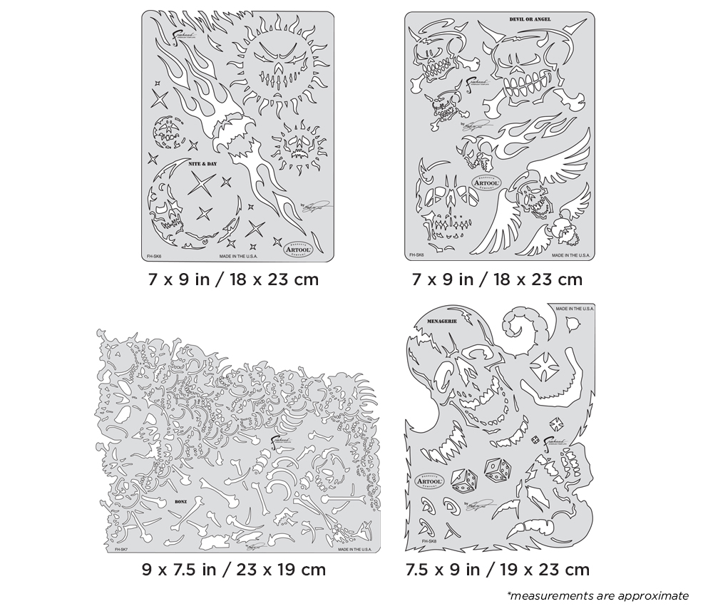 Artool  Son of Skullmaster Set Freehand Airbrush Template by Craig Fraser