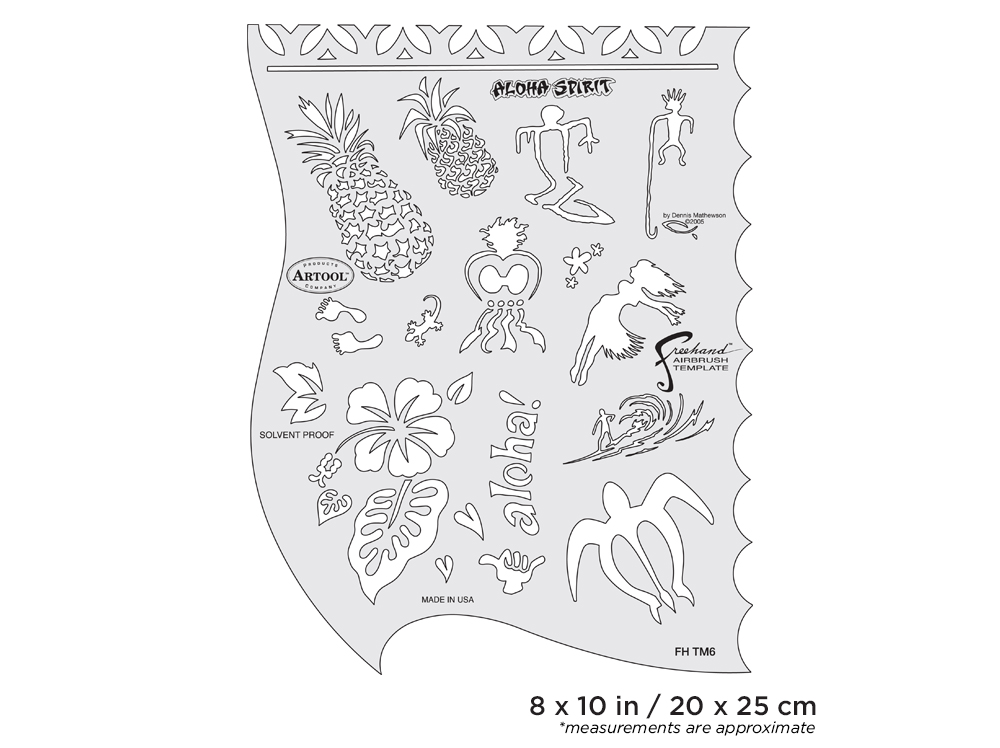 Artool Tiki Master Aloha Spirit Freehand Airbrush Template  by Dennis Mathewson