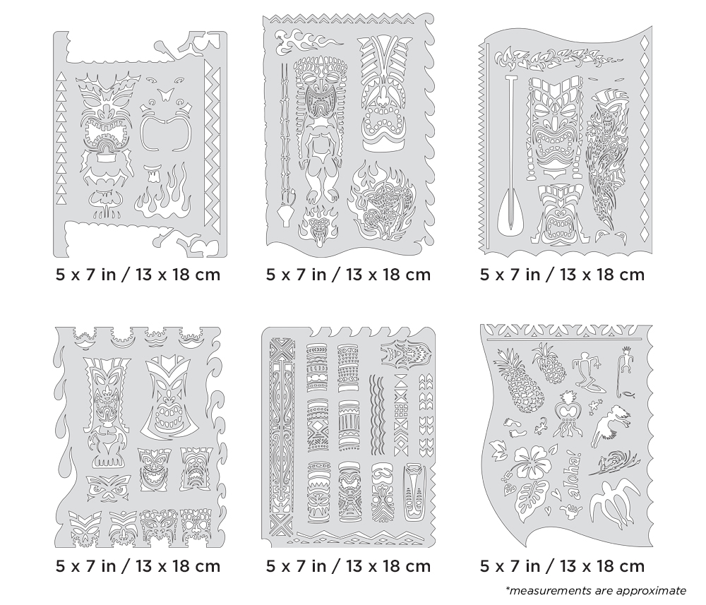 Artool Tiki Master Mini Series Freehand Airbrush Template Set by Dennis Mathewson