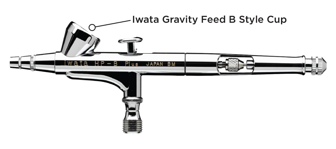 Iwata Eclipse BS Gravity Feed Dual Action Airbrush with small B style cup