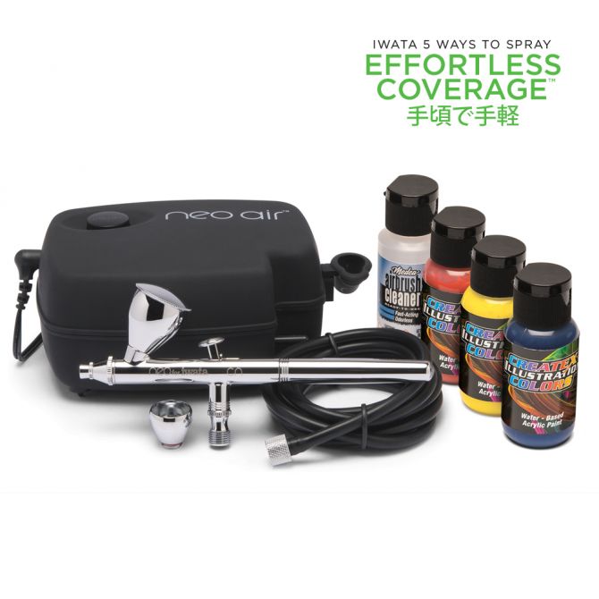 Airbrushing System Kit with Mini Air Compressor - Gravity Feed